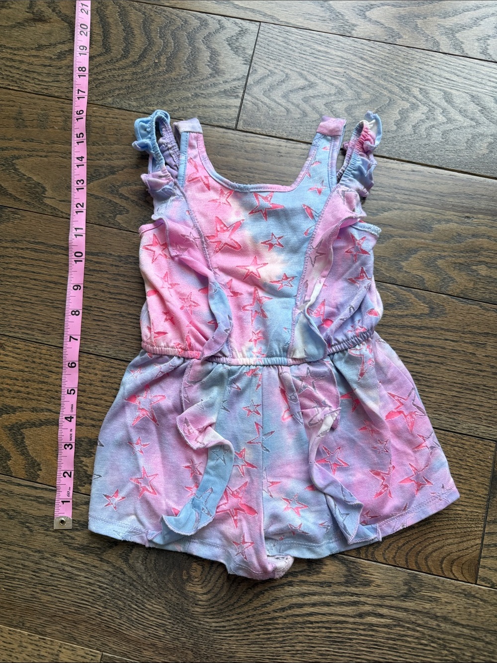 Sara Sara Pink and Light Blue Star Romper 18-24 months baby 2t toddler euc